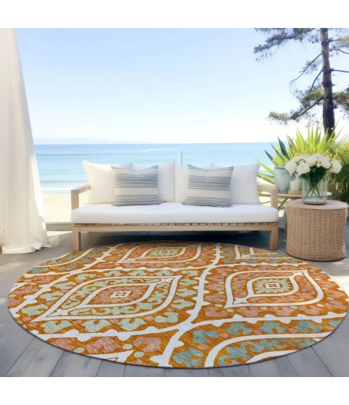 Addison Chantille ACN761-Orange 8 ft. X 8 ft. Round Rug