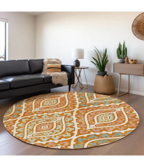 Addison Chantille ACN761-Orange 8 ft. X 8 ft. Round Rug