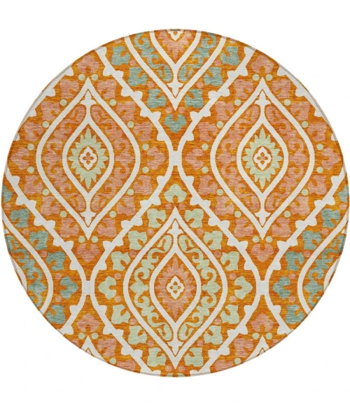 Addison Chantille ACN761-Orange 8 ft. X 8 ft. Round Rug