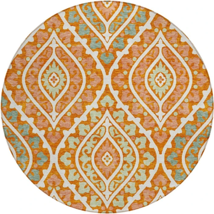 Addison Chantille ACN761-Orange 8 ft. X 8 ft. Round Rug
