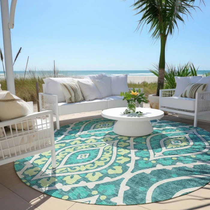 Addison Chantille ACN761-Teal 8 ft. X 8 ft. Round Rug
