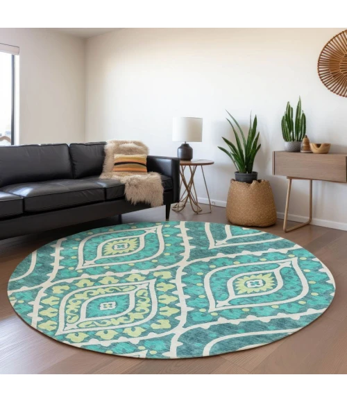 Addison Chantille ACN761-Teal 8 ft. X 8 ft. Round Rug