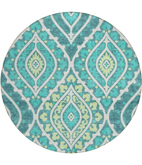 Addison Chantille ACN761-Teal 8 ft. X 8 ft. Round Rug