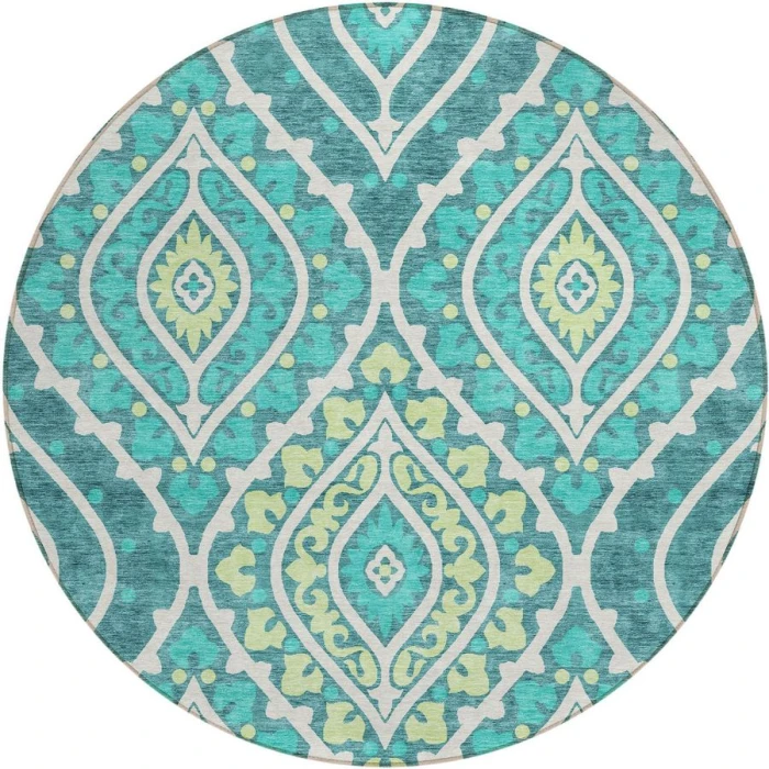 Addison Chantille ACN761-Teal 8 ft. X 8 ft. Round Rug