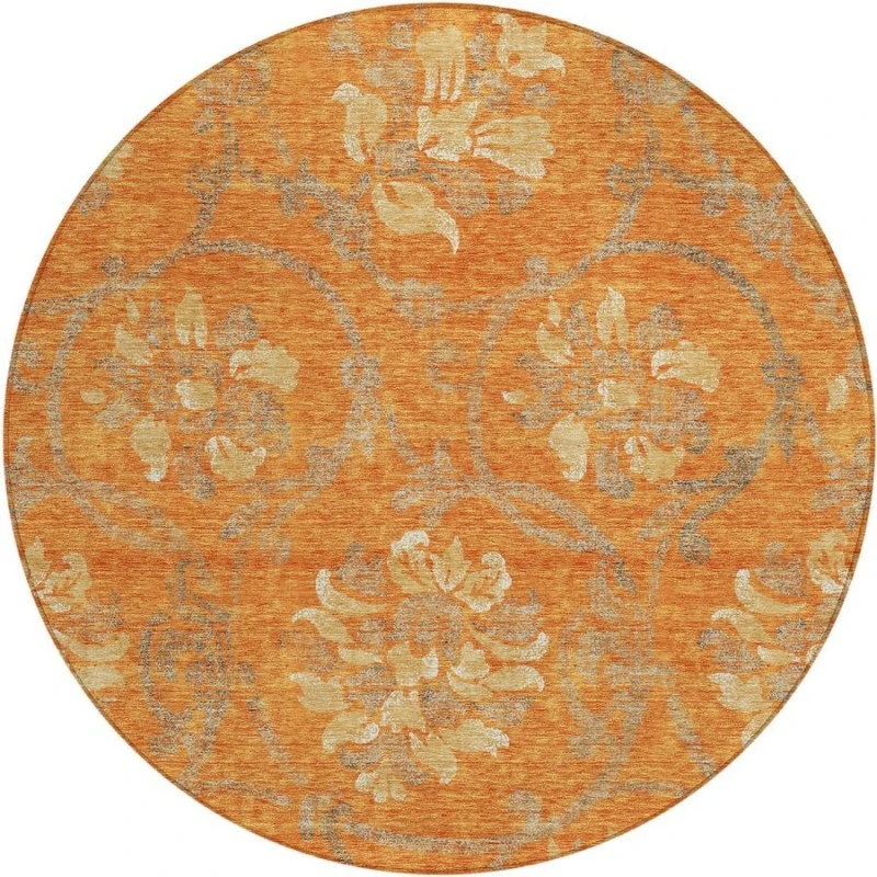 Addison Chantille ACN762-Orange 8 ft. X 8 ft. Round Rug