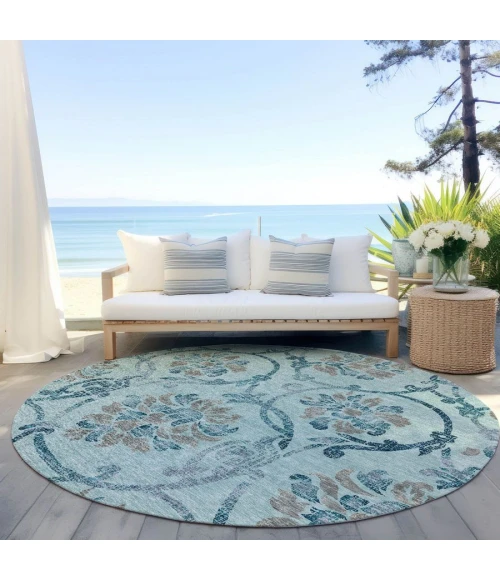 Addison Chantille ACN762-Teal 8 ft. X 8 ft. Round Rug