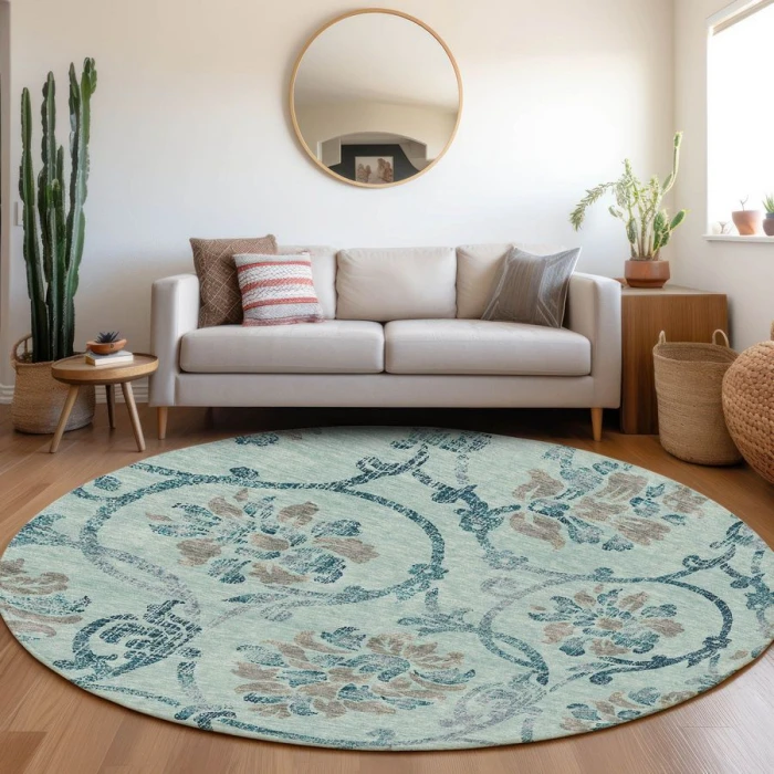 Addison Chantille ACN762-Teal 8 ft. X 8 ft. Round Rug