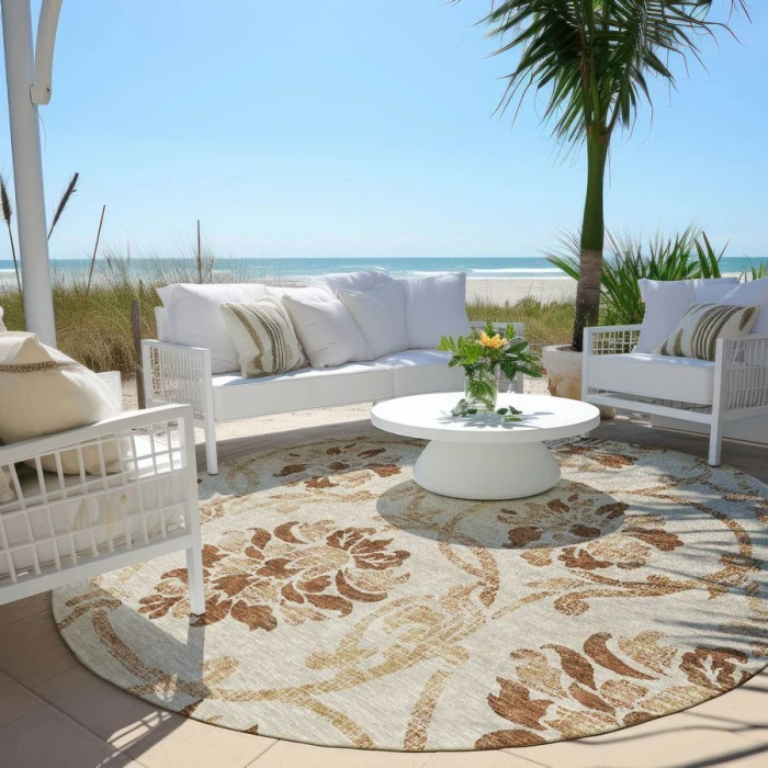 Addison Chantille ACN762-Terracotta 8 ft. X 8 ft. Round Rug
