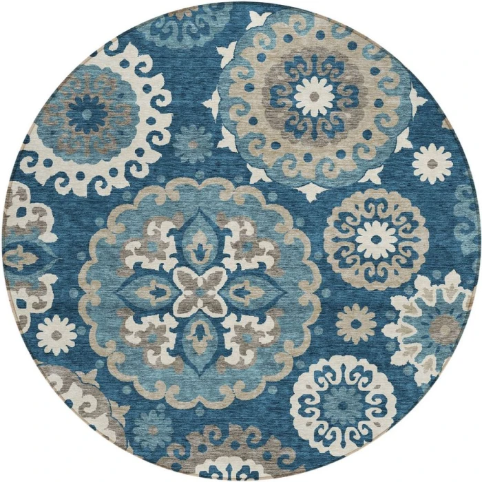 Addison Chantille ACN763-Blue 8 ft. X 8 ft. Round Rug