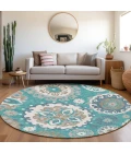 Addison Chantille ACN763-Teal 8 ft. X 8 ft. Round Rug