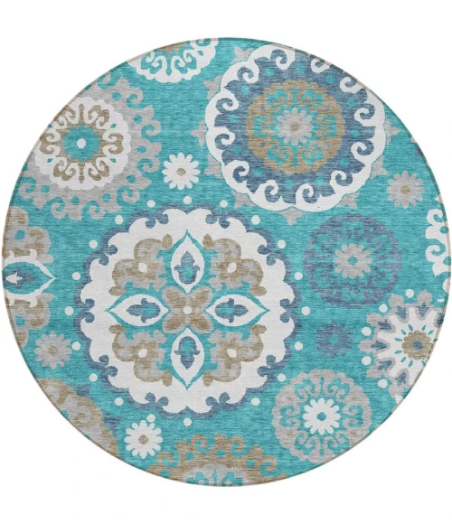 Addison Chantille ACN763-Teal 8 ft. X 8 ft. Round Rug
