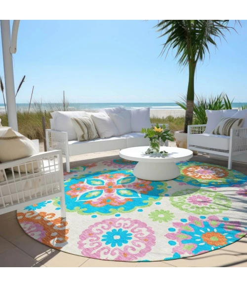 Addison Chantille ACN763-White 8 ft. X 8 ft. Round Rug