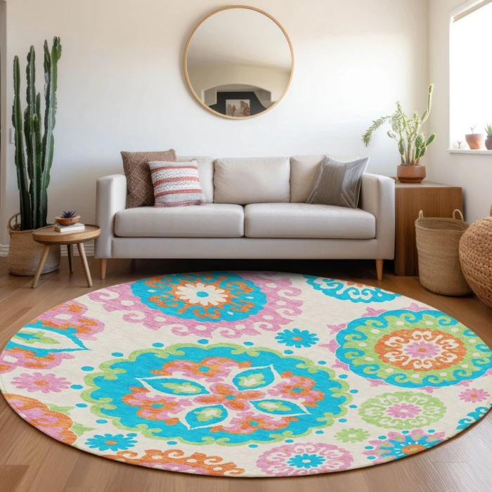 Addison Chantille ACN763-White 8 ft. X 8 ft. Round Rug