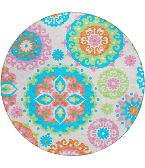 Addison Chantille ACN763-White 8 ft. X 8 ft. Round Rug