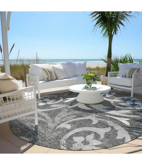 Addison Chantille ACN764-Charcoal 8 ft. X 8 ft. Round Rug