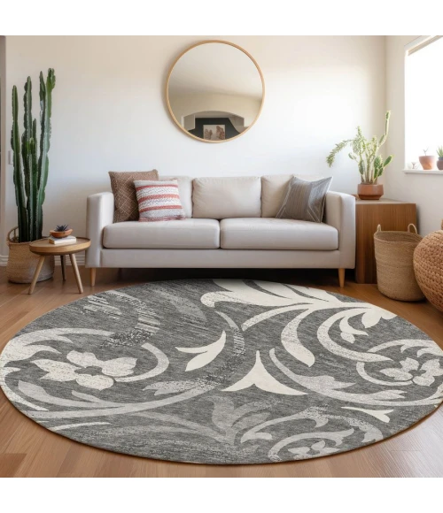 Addison Chantille ACN764-Charcoal 8 ft. X 8 ft. Round Rug