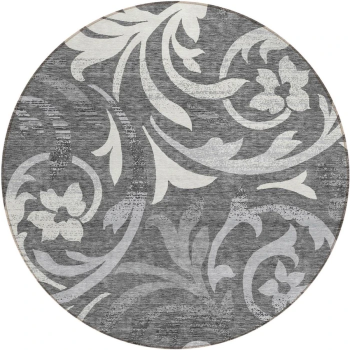 Addison Chantille ACN764-Charcoal 8 ft. X 8 ft. Round Rug