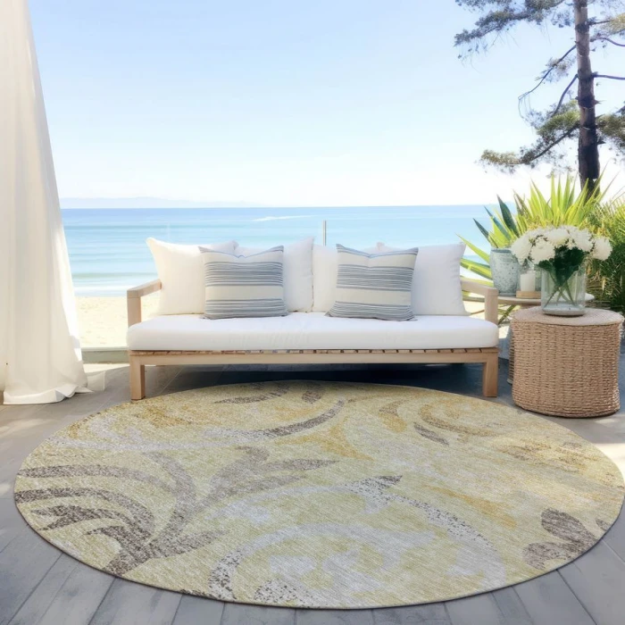 Addison Chantille ACN764-Gold 8 ft. X 8 ft. Round Rug