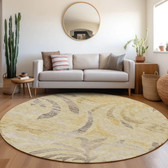 Addison Chantille ACN764-Gold 8 ft. X 8 ft. Round Rug