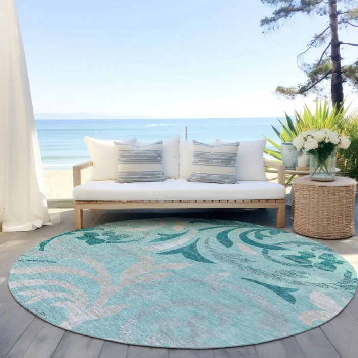 Addison Chantille ACN764-Teal 8 ft. X 8 ft. Round Rug
