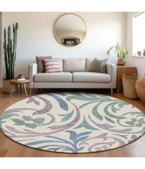 Addison Chantille ACN764-White 8 ft. X 8 ft. Round Rug