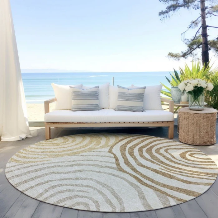 Addison Chantille ACN765-Gold 8 ft. X 8 ft. Round Rug
