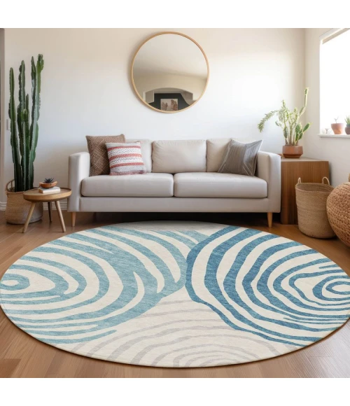 Addison Chantille ACN765-Teal 8 ft. X 8 ft. Round Rug