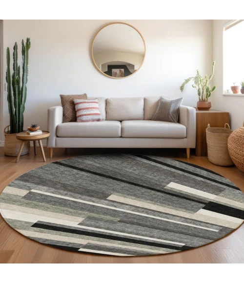 Addison Chantille ACN766-Black 8 ft. X 8 ft. Round Rug