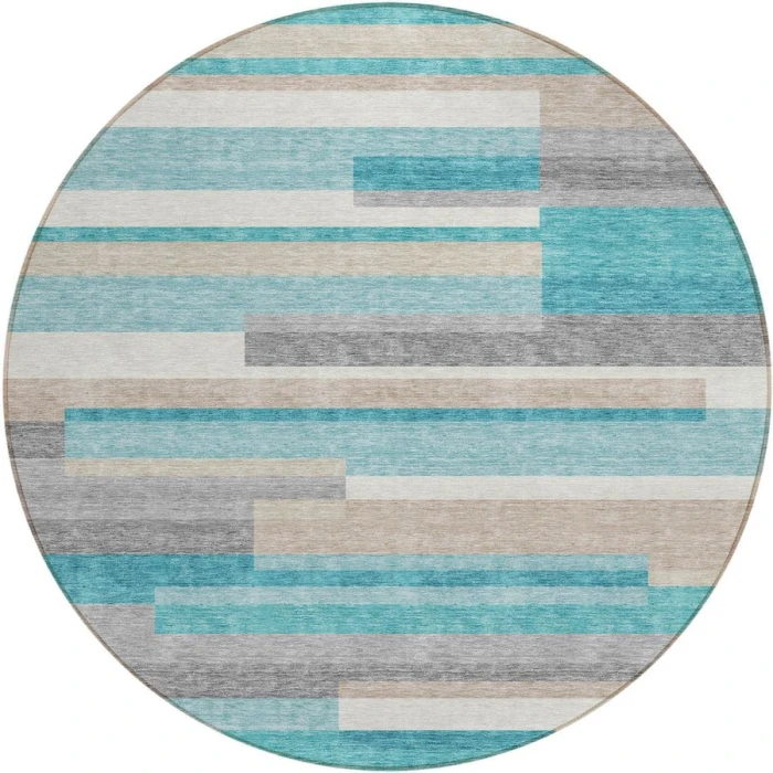 Addison Chantille ACN766-Teal 8 ft. X 8 ft. Round Rug