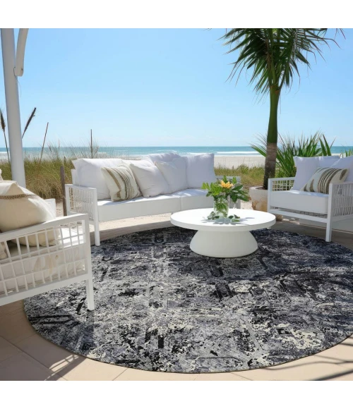 Addison Chantille ACN768-Black 8 ft. X 8 ft. Round Rug