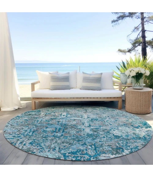 Addison Chantille ACN768-Teal 8 ft. X 8 ft. Round Rug