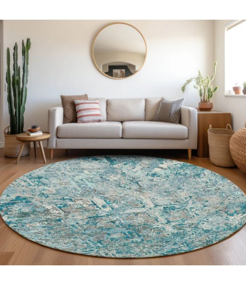 Addison Chantille ACN768-Teal 8 ft. X 8 ft. Round Rug