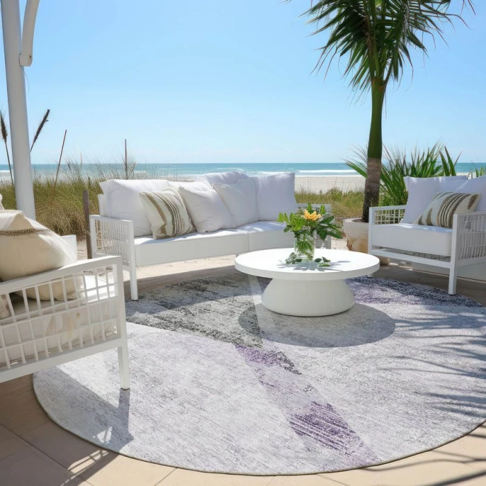 Addison Chantille ACN770-Purple 8 ft. X 8 ft. Round Rug
