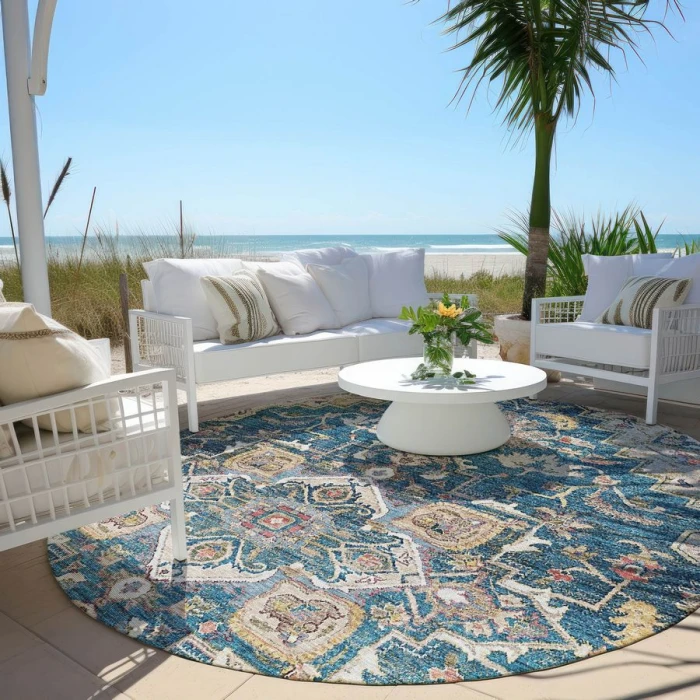 Addison Chantille ACN774-Blue 8 ft. X 8 ft. Round Rug
