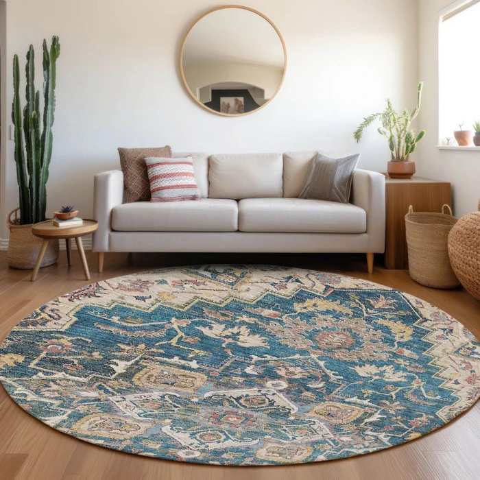 Addison Chantille ACN774-Blue 8 ft. X 8 ft. Round Rug
