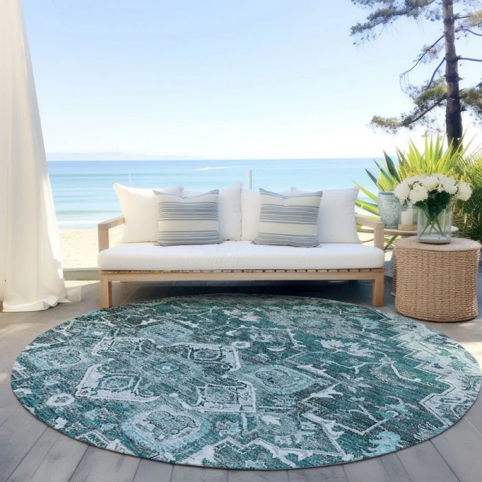 Addison Chantille ACN774-Teal 8 ft. X 8 ft. Round Rug