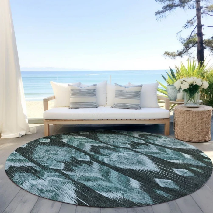 Addison Chantille ACN812-Teal 8 ft. X 8 ft. Round Rug