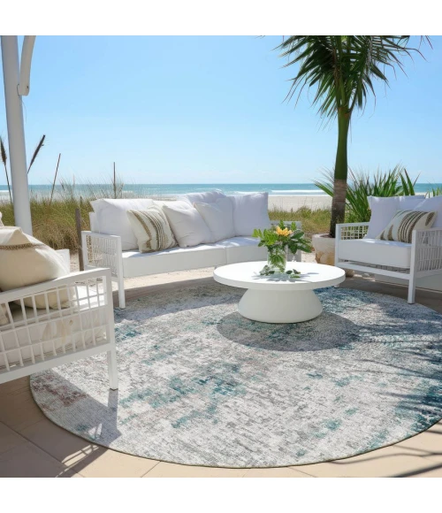 Addison Chantille ACN814-Teal 8 ft. X 8 ft. Round Rug