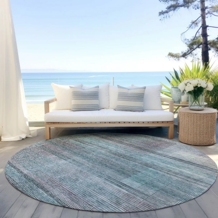 Addison Chantille ACN819-Teal 8 ft. X 8 ft. Round Rug