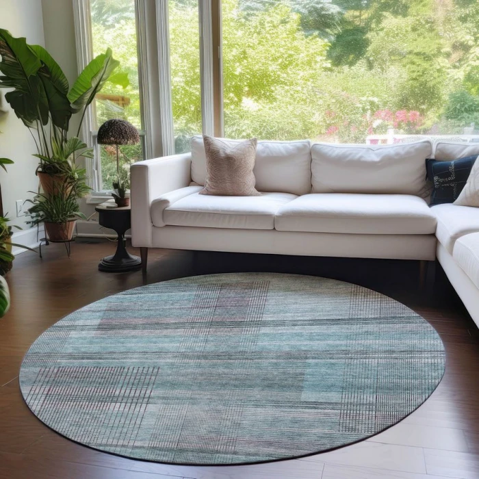 Addison Chantille ACN819-Teal 8 ft. X 8 ft. Round Rug