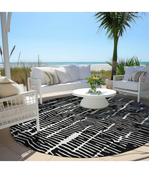 Addison Chantille ACN830-Black 8 ft. X 8 ft. Round Rug