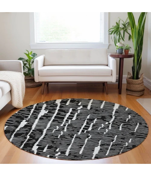 Addison Chantille ACN830-Black 8 ft. X 8 ft. Round Rug