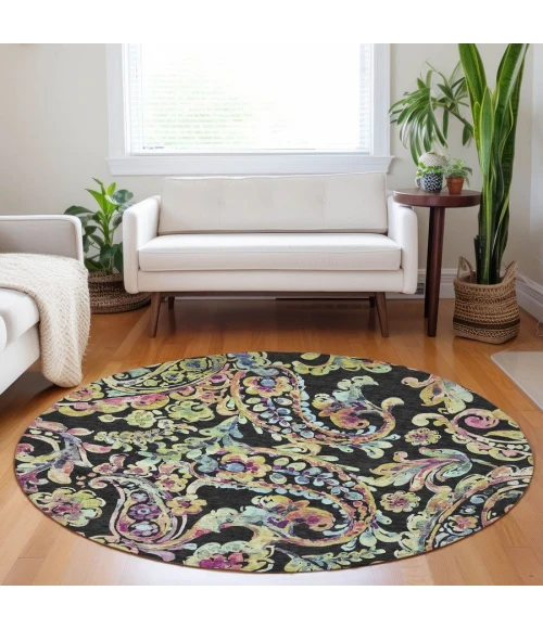 Addison Chantille ACN834-Black 8 ft. X 8 ft. Round Rug