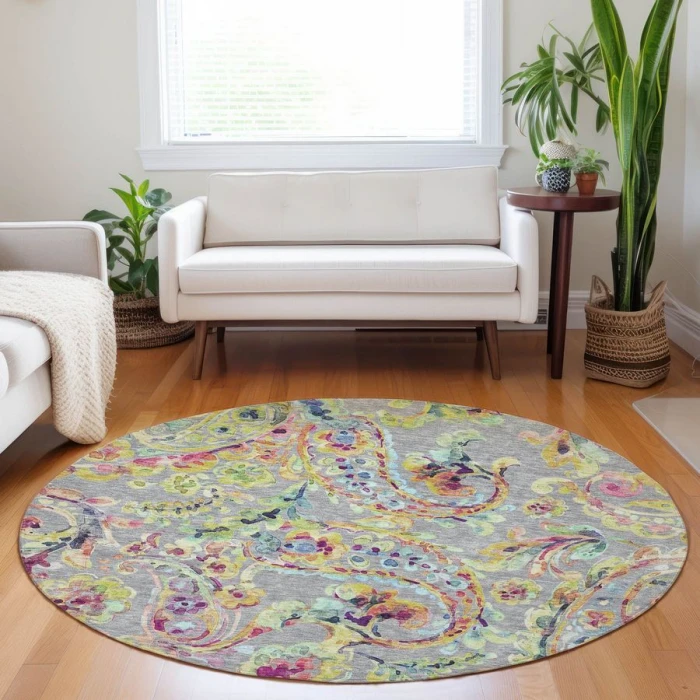 Addison Chantille ACN834-Gray 8 ft. X 8 ft. Round Rug