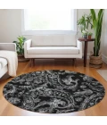 Addison Chantille ACN835-Black 8 ft. X 8 ft. Round Rug