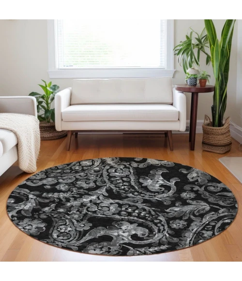 Addison Chantille ACN835-Black 8 ft. X 8 ft. Round Rug
