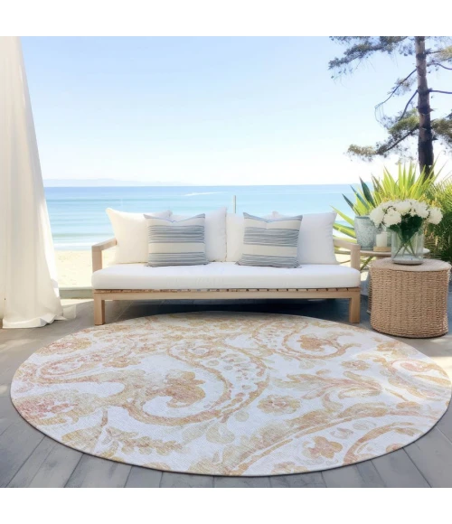 Addison Chantille ACN835-Coral 8 ft. X 8 ft. Round Rug