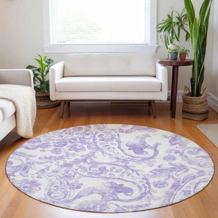 Addison Chantille ACN835-Lavender 8 ft. X 8 ft. Round Rug