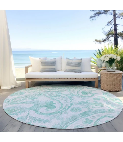 Addison Chantille ACN835-Turquoise 8 ft. X 8 ft. Round Rug