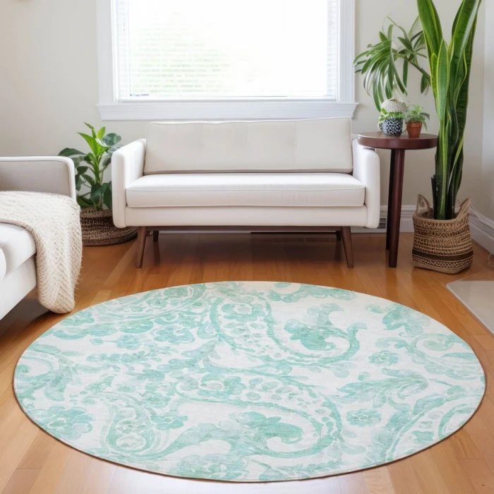 Addison Chantille ACN835-Turquoise 8 ft. X 8 ft. Round Rug